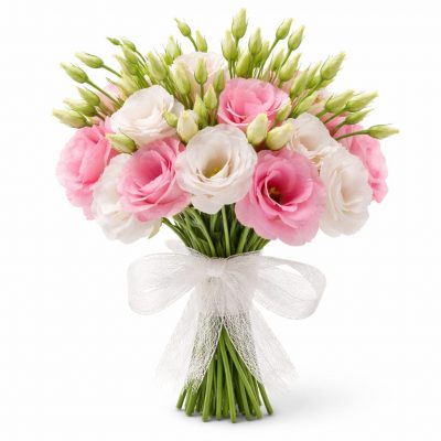 Свадебные букеты невесты из эустомы