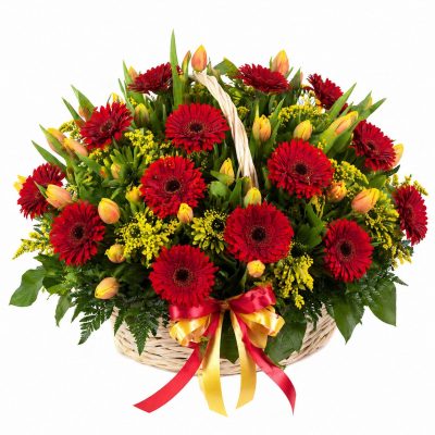 Корзина с цветами «Каскад эмоций»