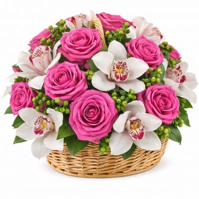 Корзина с цветами «Садовая прелюдия»