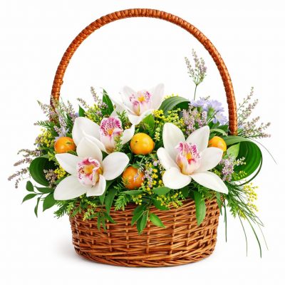 Корзина с цветами «Тропиканская ночь»