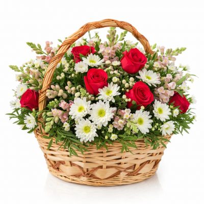 Корзина с цветами «Цветочный зефир»