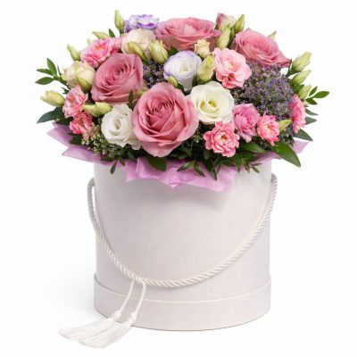 Цветы в коробке «Чудесный персик»