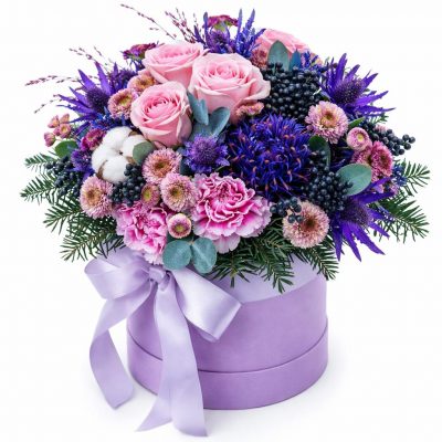 Цветы в коробке «Дары лета»