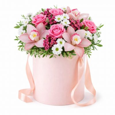 Цветы в коробке «Романтика»