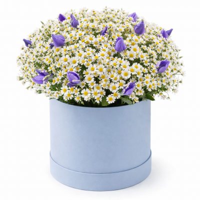 Цветы в коробке «Закатные облака»