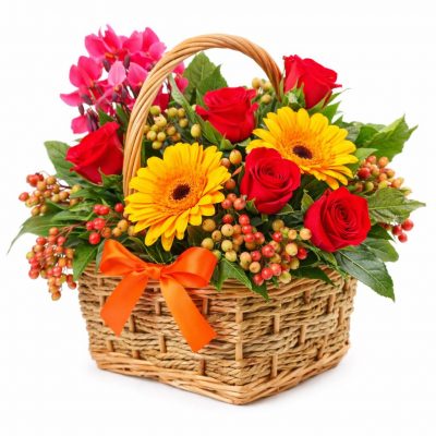 Цветы в корзинке «Лучезарный»